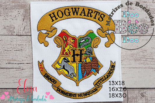 Matriz de Bordado Hogwarts Escola de Magia – Ponto Cheio