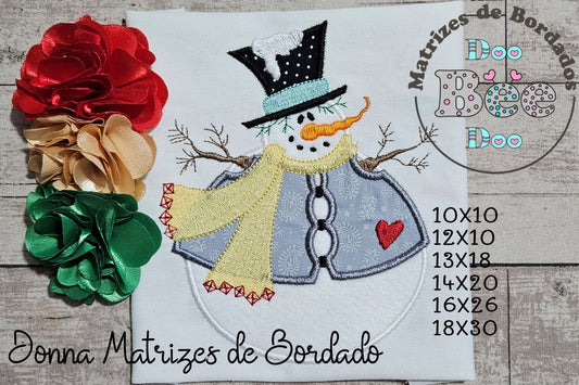 Matriz de Bordado Boneco de Neve Charmoso – Aplique