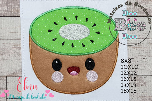Matriz de Bordado Carinha de Kiwi Kawaii – Aplique