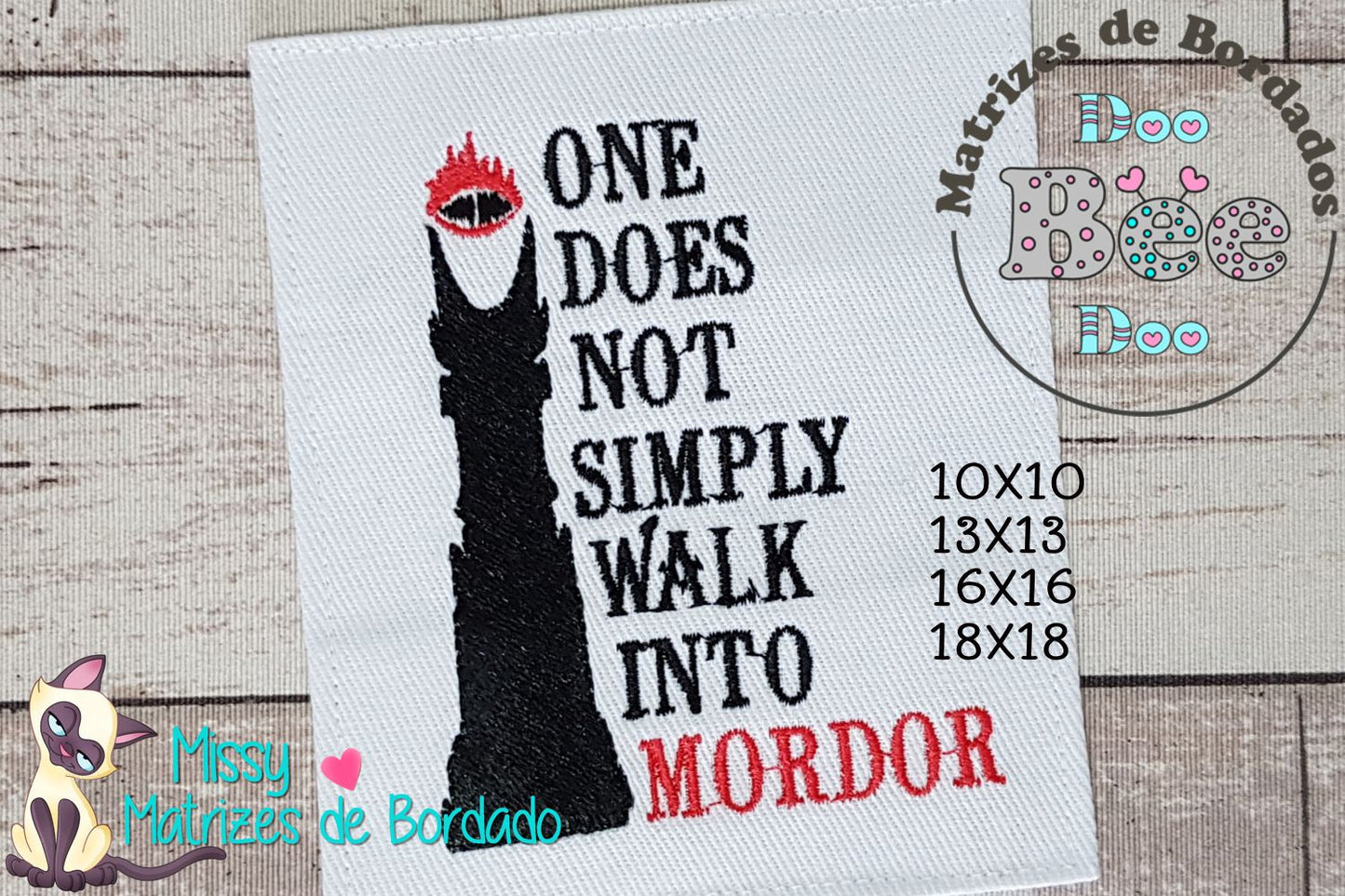 Matriz de Bordado Olho de Sauron com Frase Clássica – Ponto Cheio