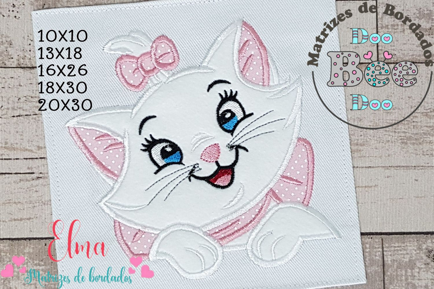 Matriz de Bordado Gatinha Marie – Aplique