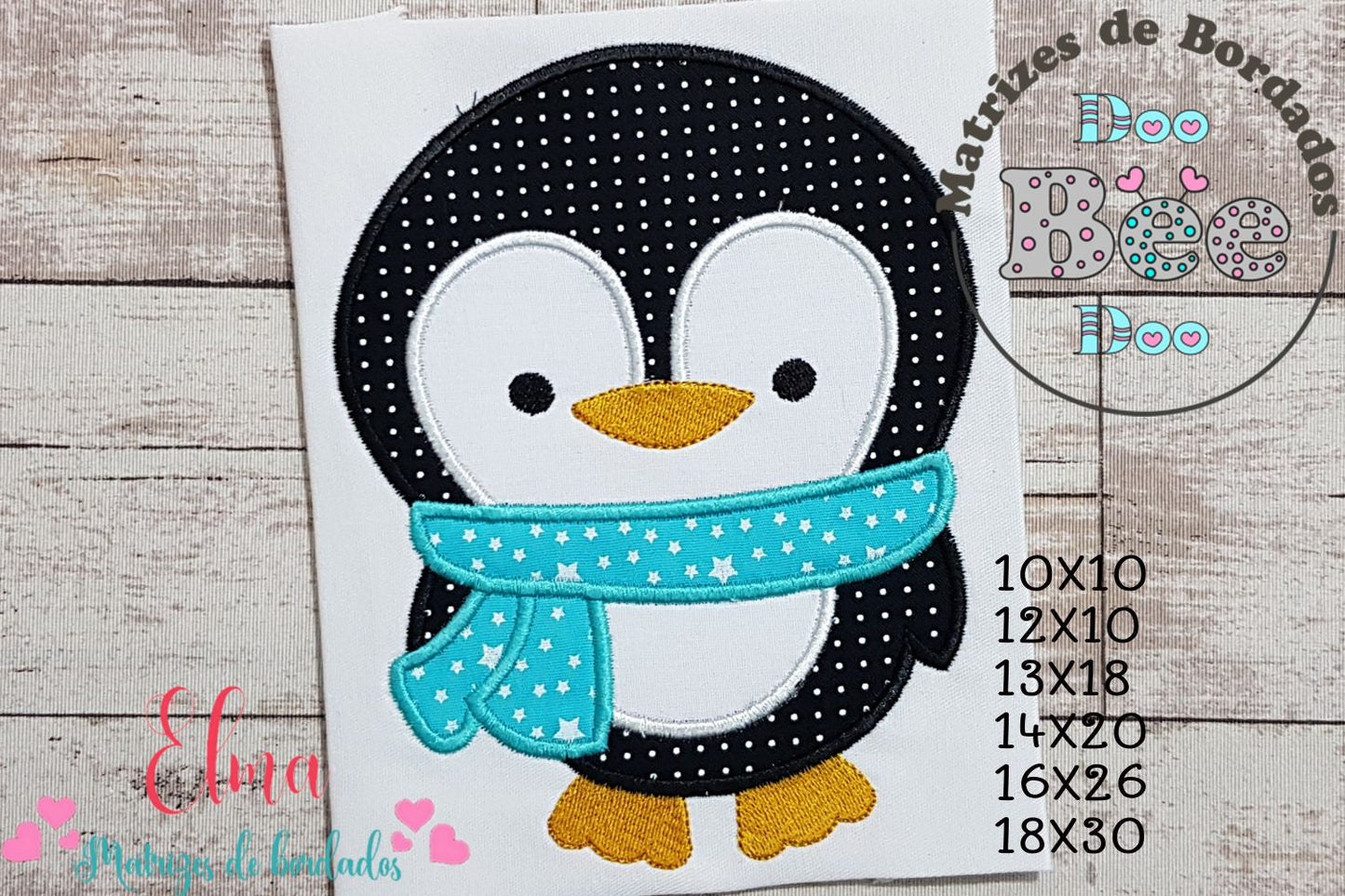 Matriz de Bordado Pinguim Fofo de Inverno – Aplique