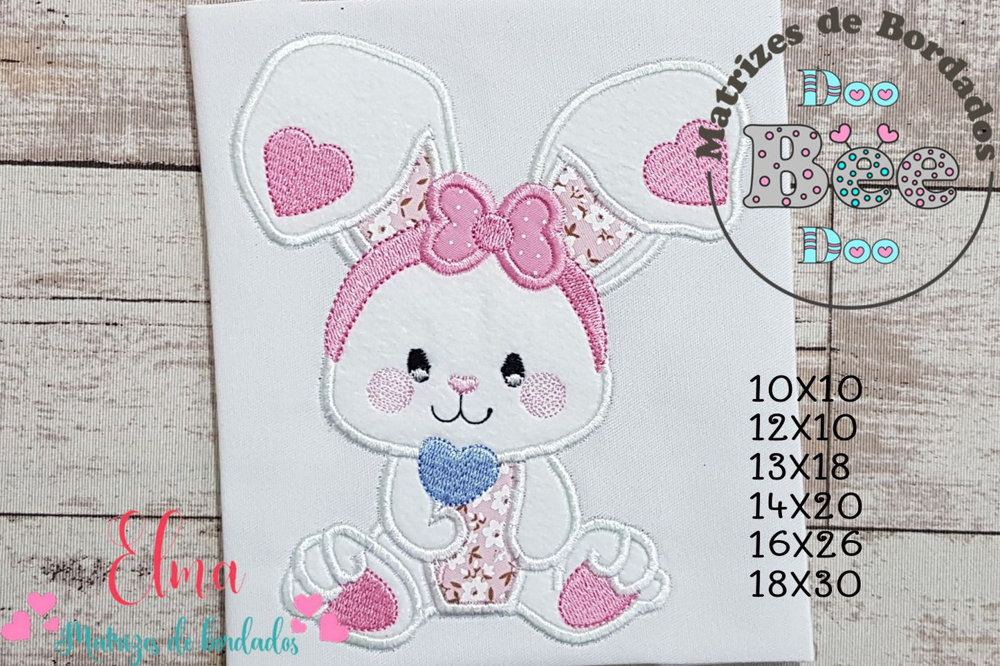 Matriz de Bordado Coelhinha Charmosa – Aplique para Bebê
