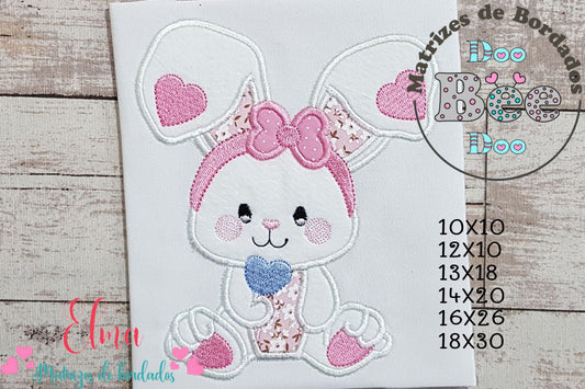 Matriz de Bordado Coelhinha Charmosa – Aplique para Bebê