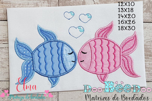 Matriz de Bordado Casal de Peixinhos – Aplique Delicado