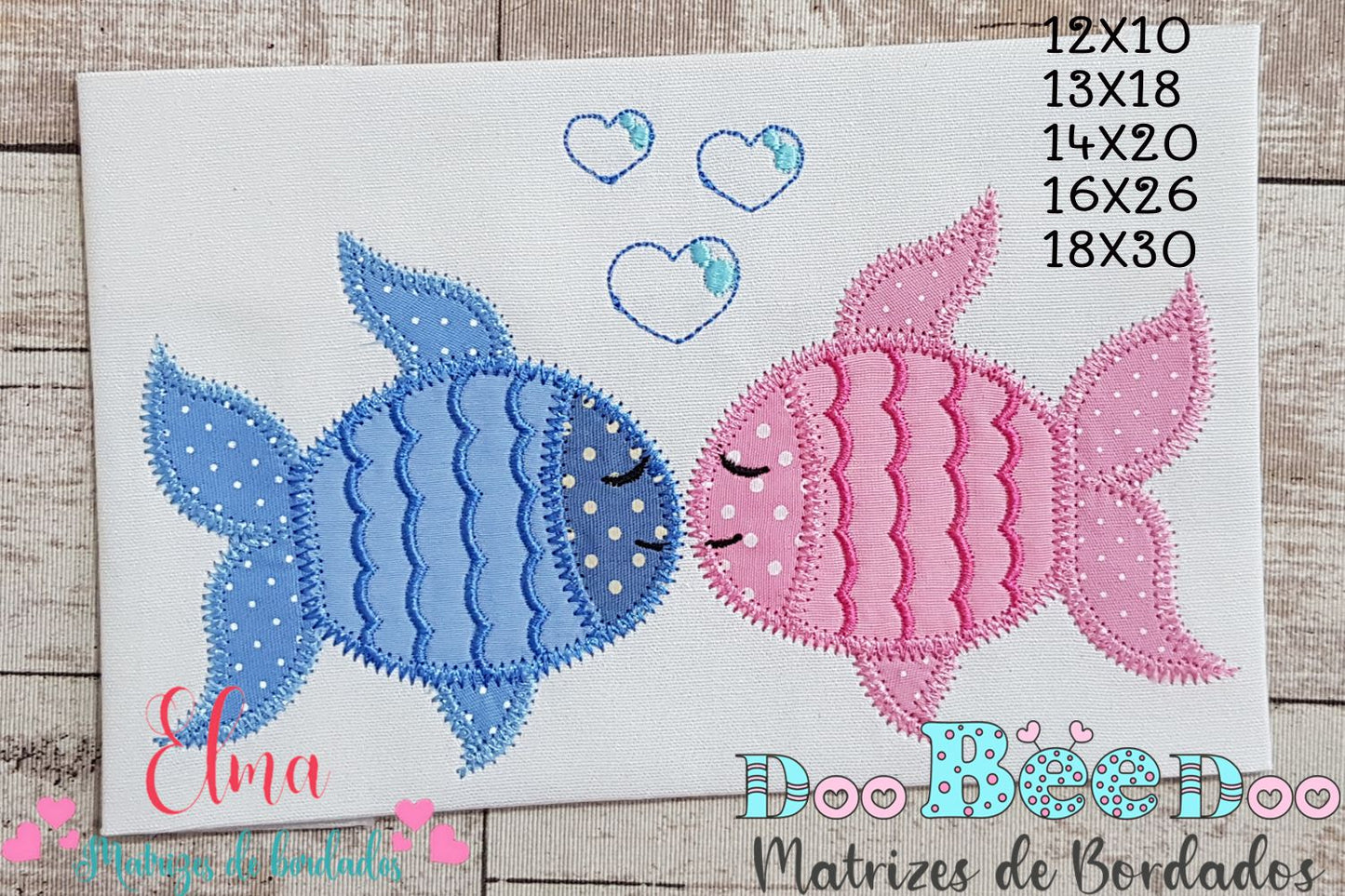 Matriz de Bordado Peixinhos Beijoqueiros – Estilo ZigZag