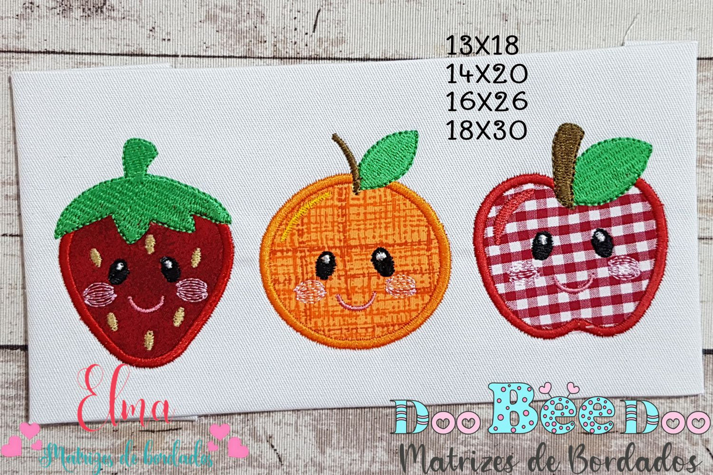 Matriz de Bordado Frutinhas Sorridentes – Aplique