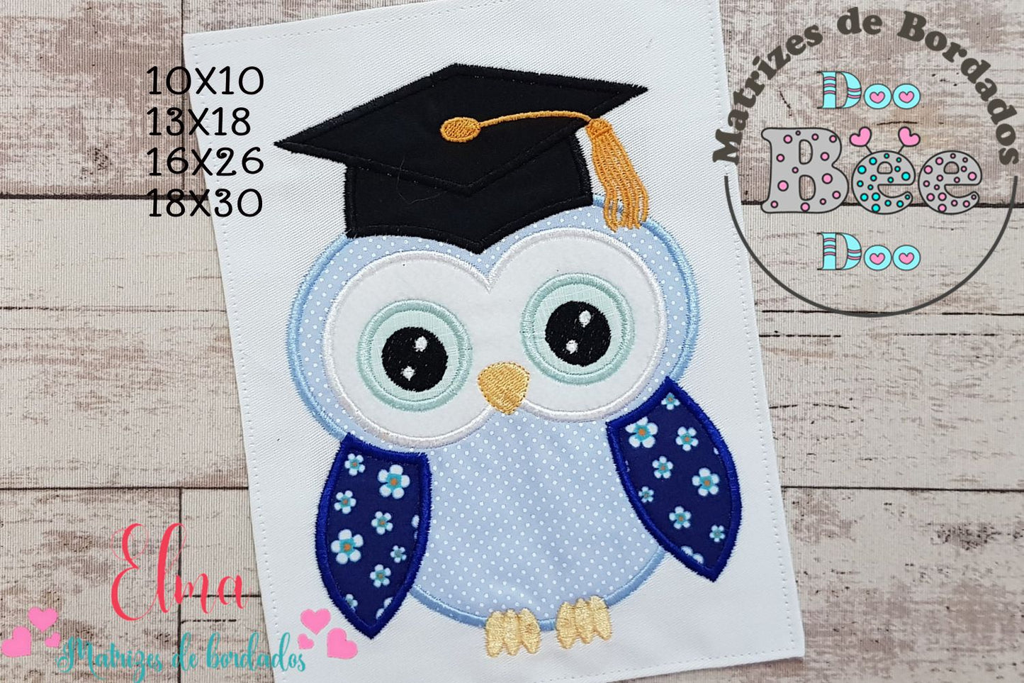 Matriz de Bordado Coruja Fofa Formanda – Aplique