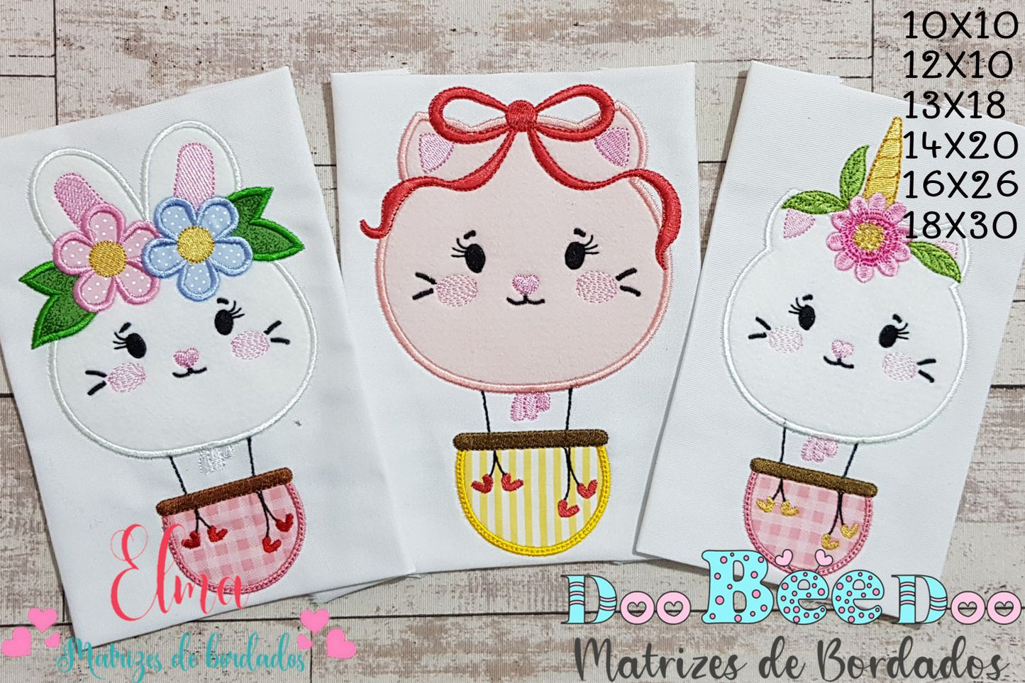 Matriz de Bordado Coleção Balões com Carinhas Fofas – Aplique