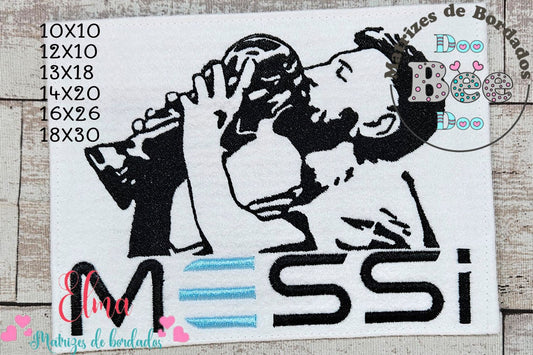 Matriz de Bordado Messi Campeão – Ponto Cheio