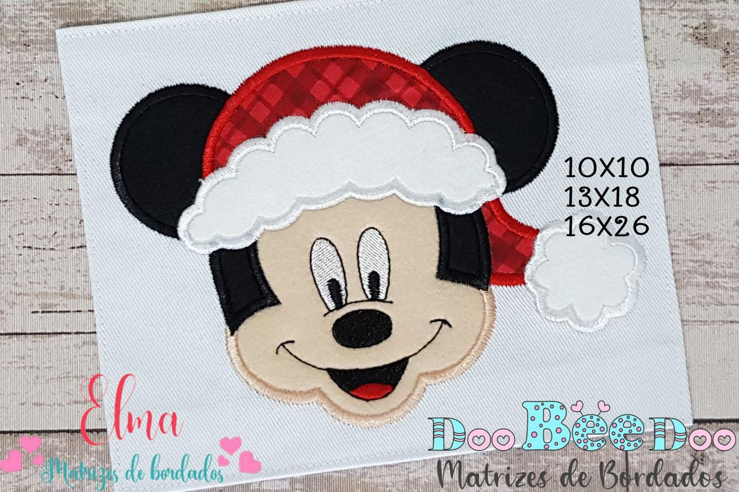 Matriz de Bordado Mickey Natalino – Aplique
