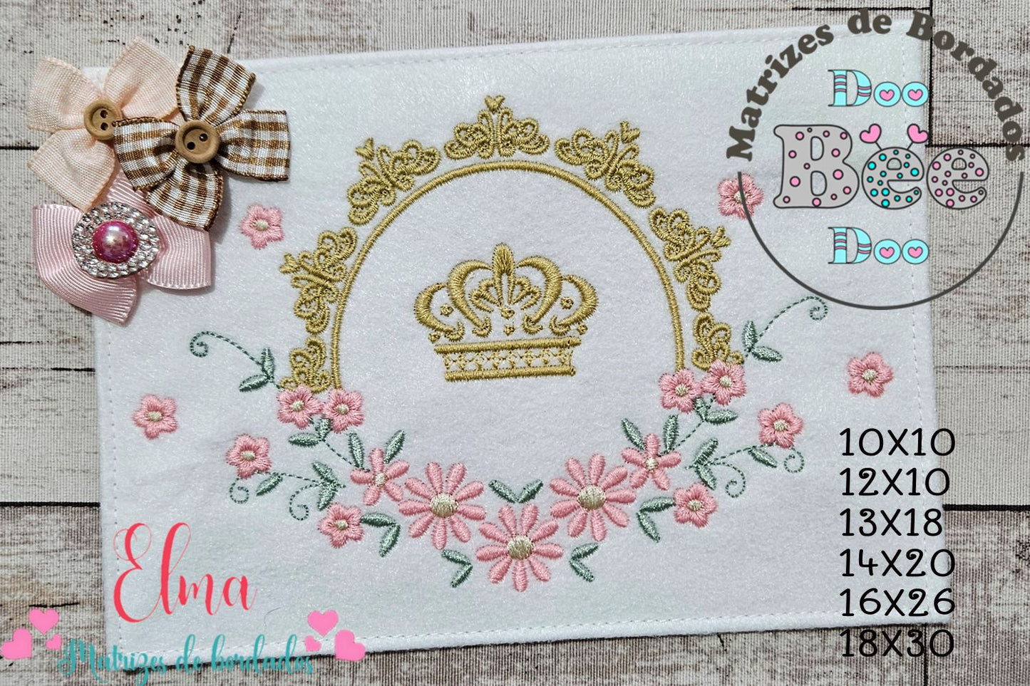 Matriz de Bordado Moldura Coroa Floral – Ponto Cheio