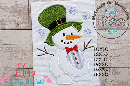 Matriz de Bordado Bonequinho de Neve do Chapéu Encantado – Aplique