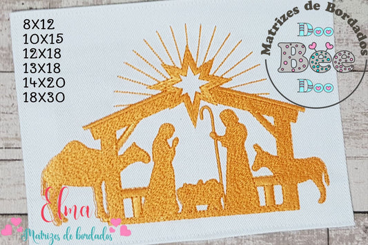 Matriz de Bordado Presépio – Nascimento de Jesus – Ponto Cheio