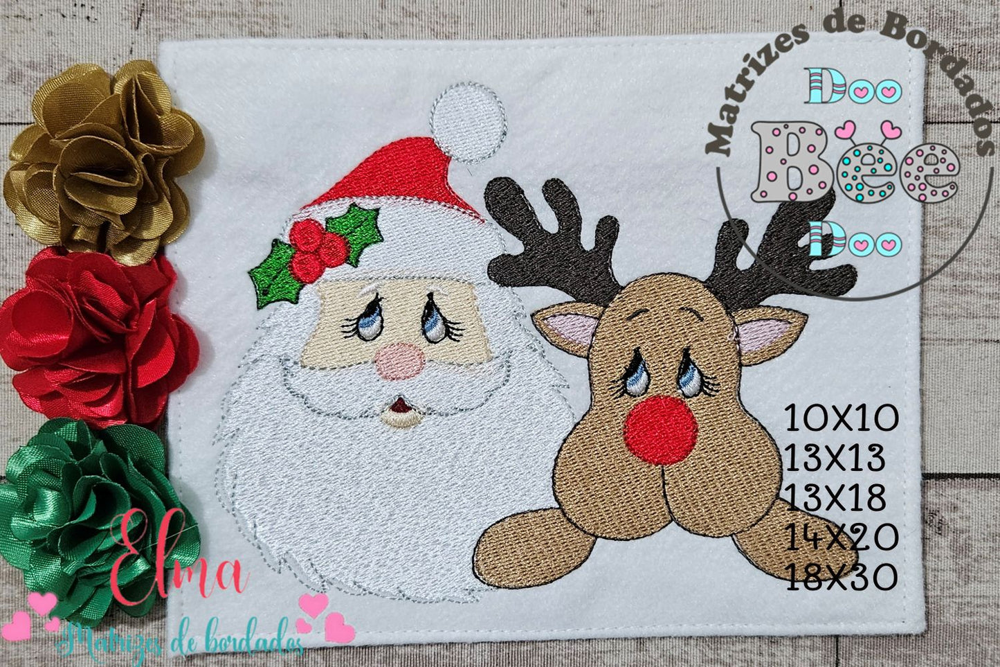 Matriz de Bordado Duplinha Natalina Fofura - Ponto Cheio