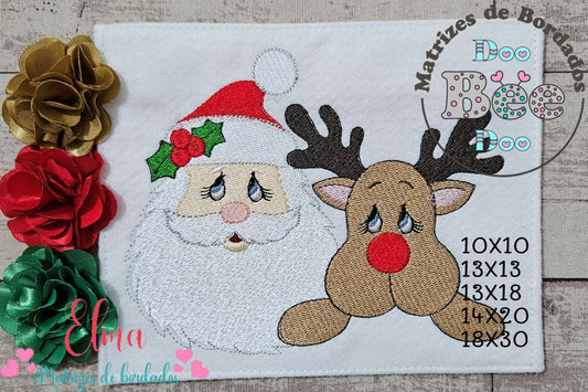 Matriz de Bordado Duplinha Natalina Fofura - Ponto Cheio