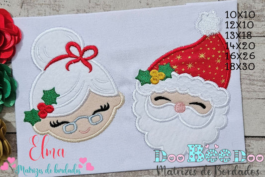 Matriz de Bordado Papai Noel e Mamãe Noel – Aplique
