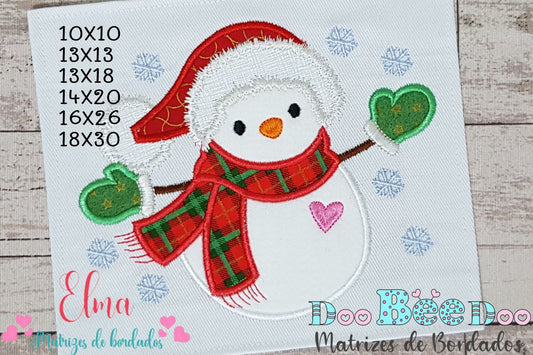 Matriz de Bordado Boneco de Neve - Aplique