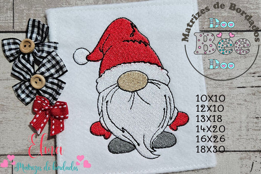 Matriz de Bordado Papai Noel Gnomo Natal – Ponto Cheio