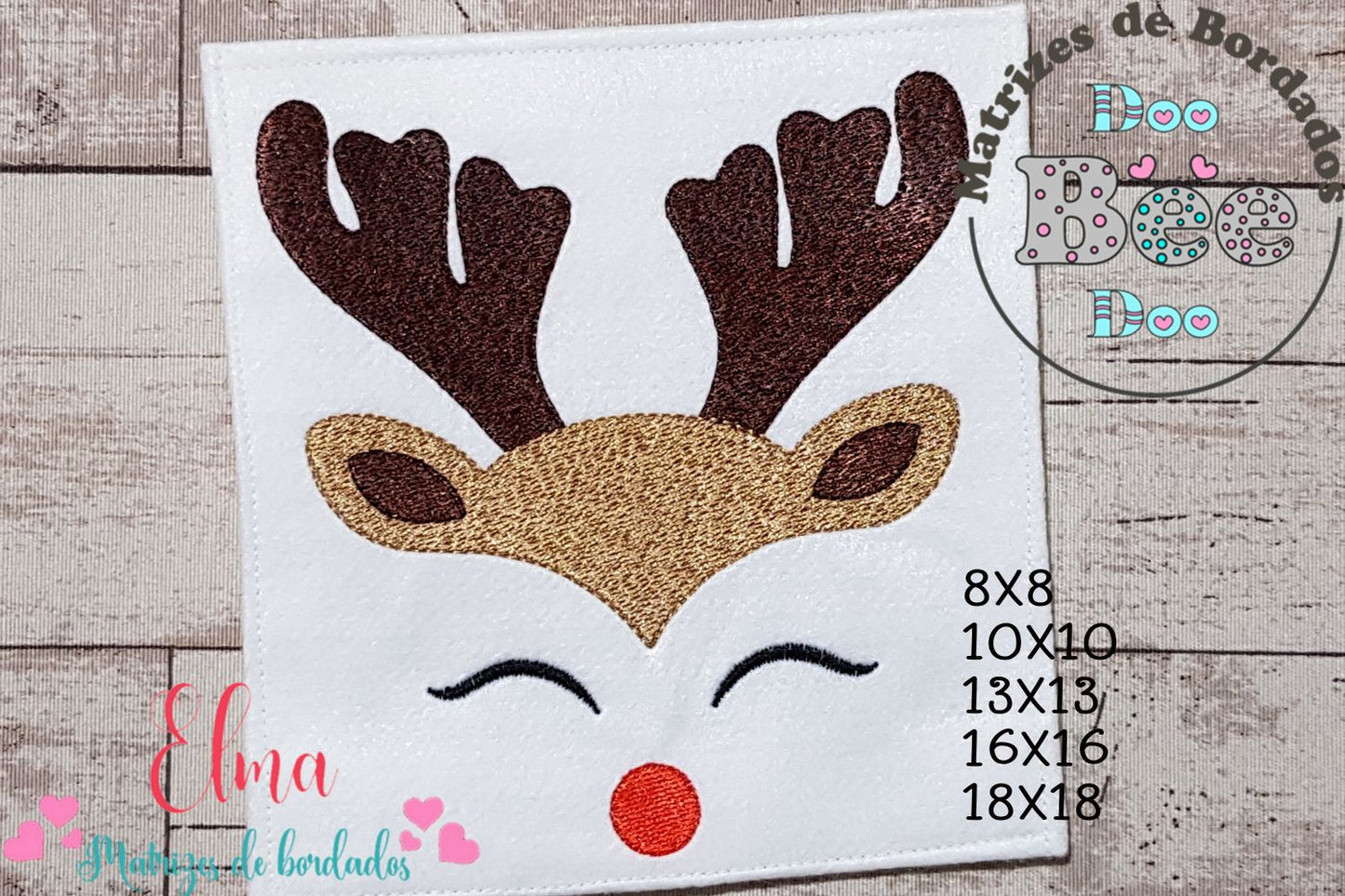 Matriz de Bordado Rena de Natal – Ponto Cheio