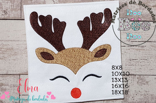 Matriz de Bordado Rena de Natal – Ponto Cheio