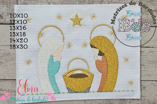 Matriz de Bordado “Noite de Luz e Amor” – Ponto Rippled