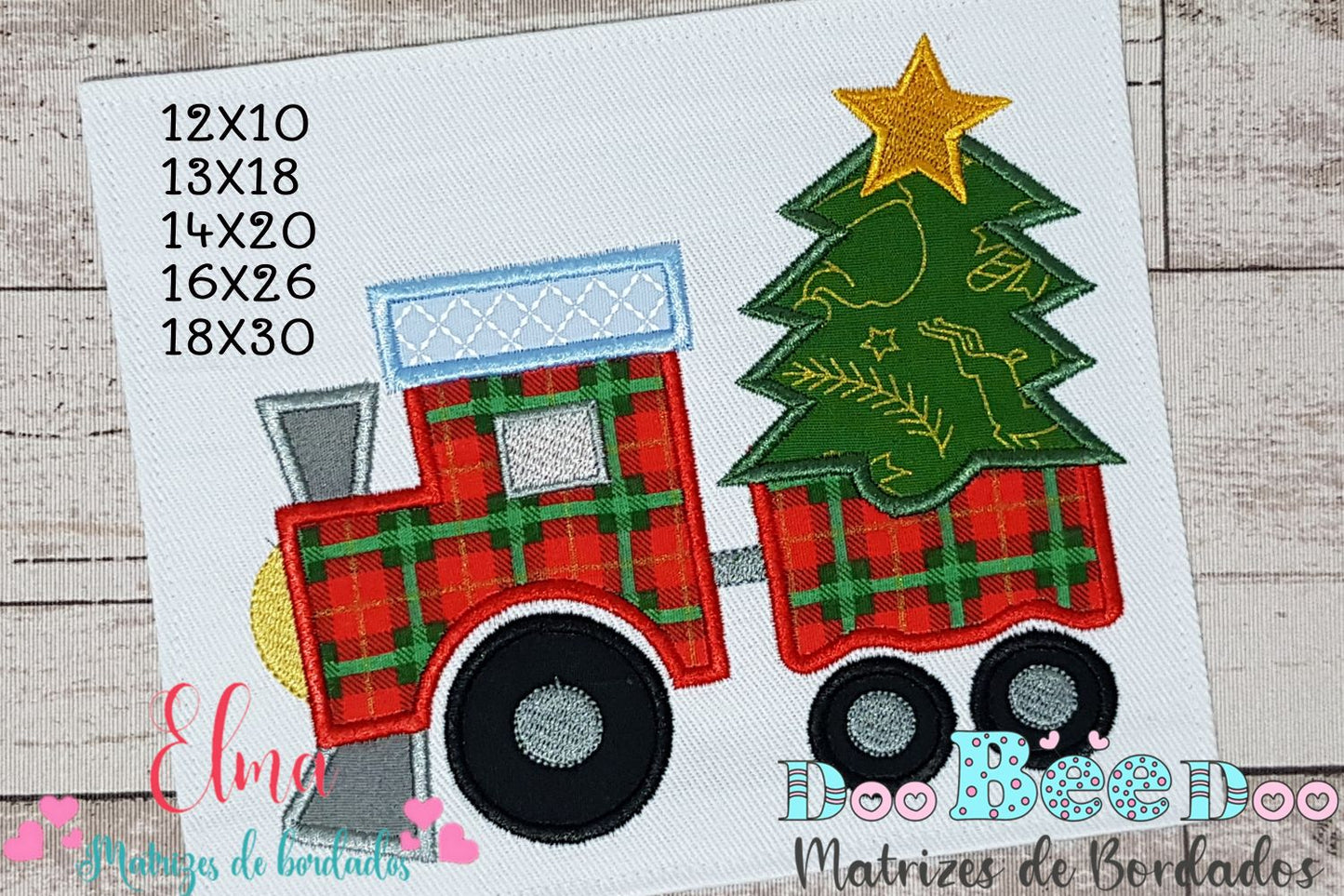 Matriz de Bordado Trenzinho de Natal – Aplique
