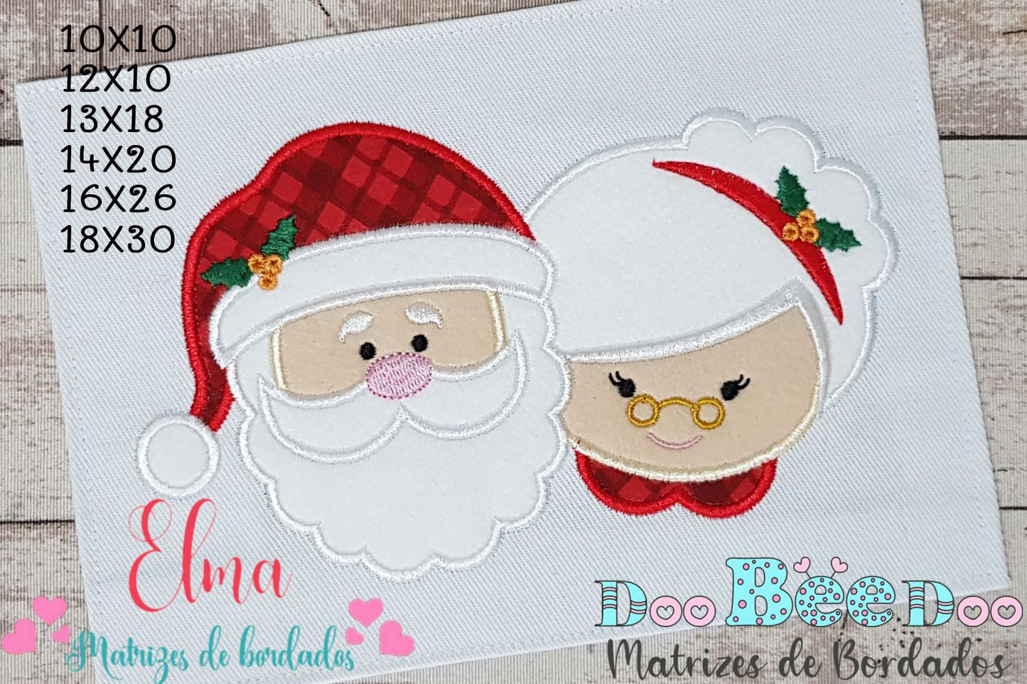 Matriz de Bordado Casal Noel – Aplique