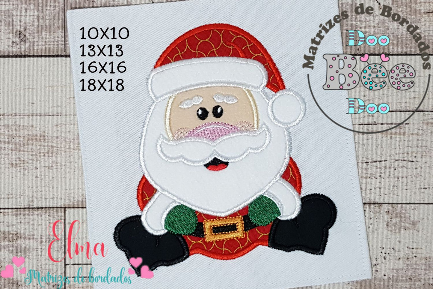 Matriz de Bordado Papai Noel Fofurinha – Aplique