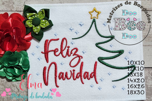 Matriz de Bordado Feliz Navidad Luzes de Natal – Ponto Satim