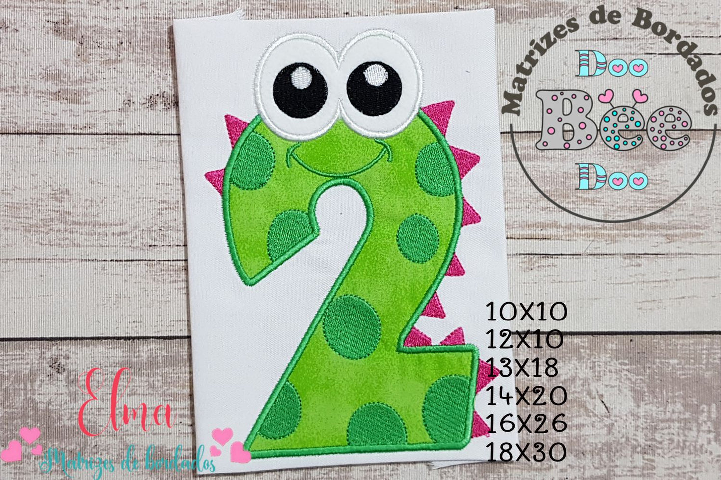 Matriz de Bordado Número 2 Monstrinho Divertido – Aplique