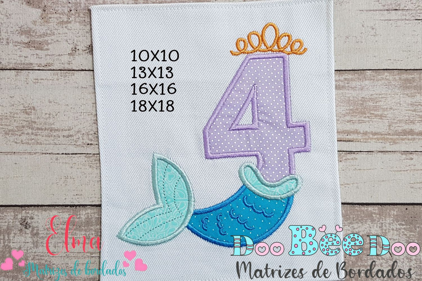 Matriz de Bordado Número 4 Sereia Princesa – Aplique