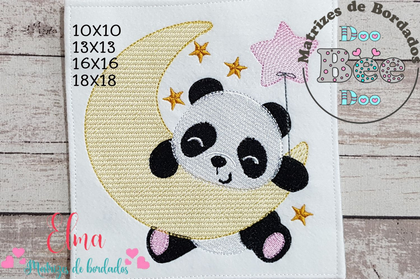 Matriz de Bordado Panda na Lua – Ponto Cheio