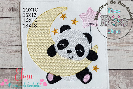 Matriz de Bordado Panda na Lua – Ponto Cheio