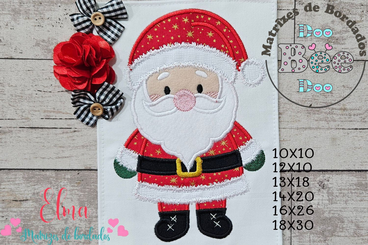 Matriz de Bordado Papai Noel Fofinho Natalino – Ponto Aplique