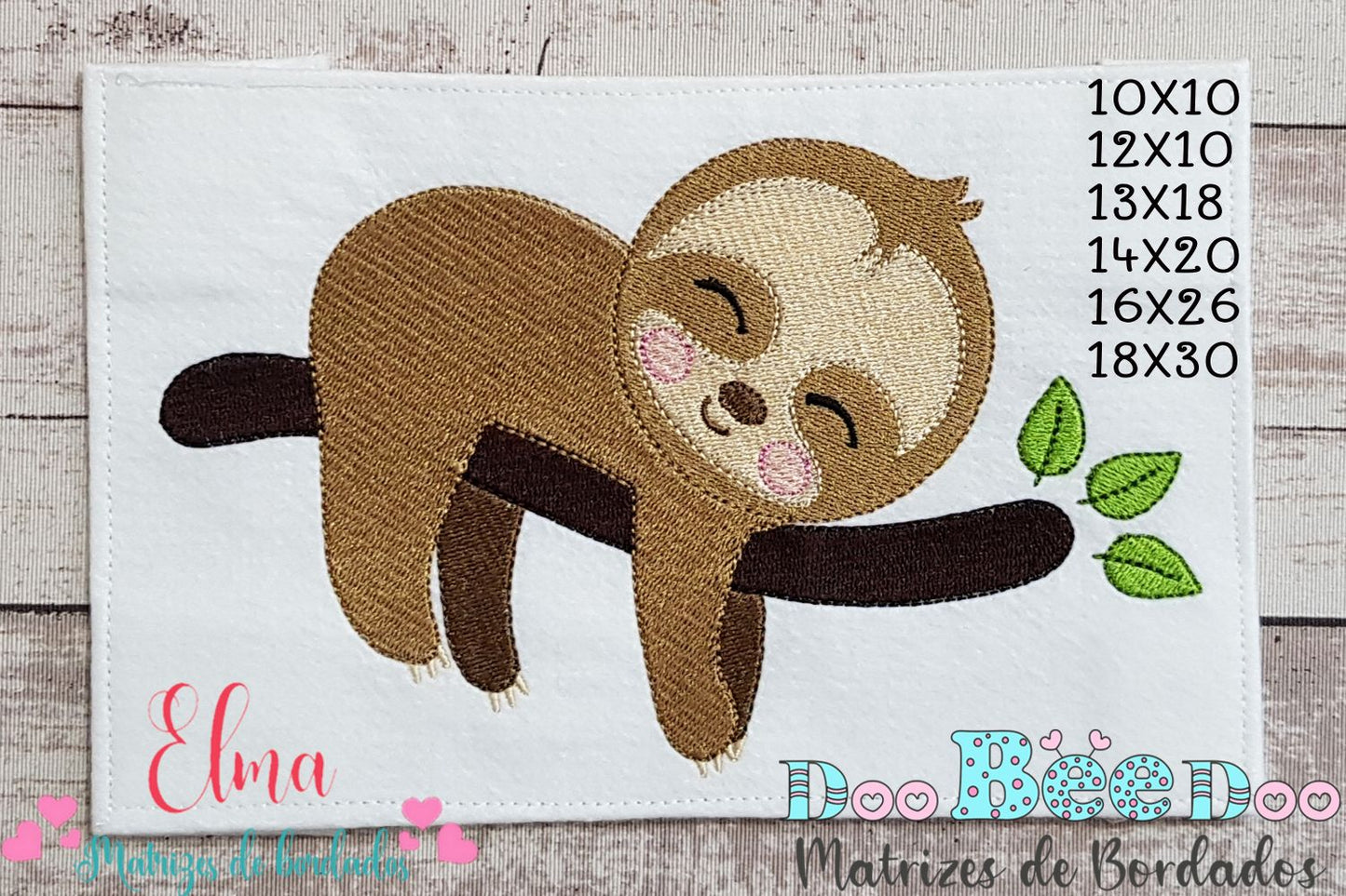 Matriz de Bordado Bichinho Preguiça – Ponto Cheio