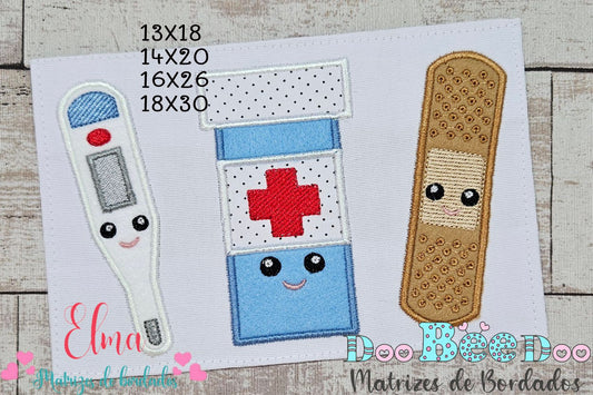 Matriz de Bordado Primeiros Socorros Divertidos – Aplique