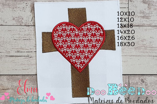 Matriz de Bordado Fé e Amor na Cruz - Aplique