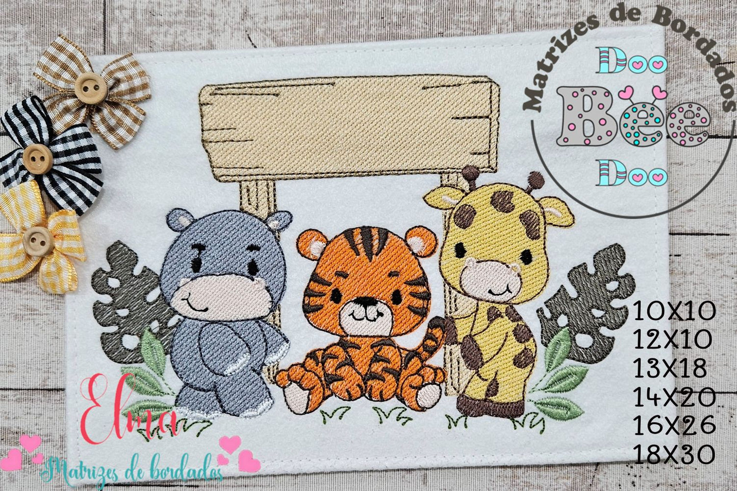 Matriz de Bordado Safari Baby – Ponto Cheio