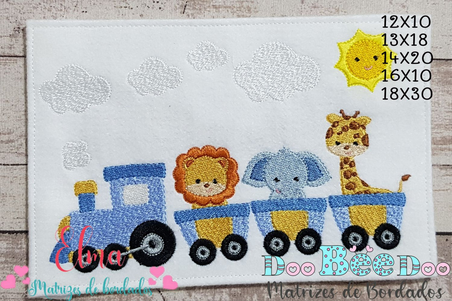 Matriz de Bordado Trenzinho Safari – Ponto Cheio