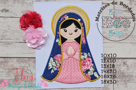 Matriz de Bordado Santinha Virgem Maria – Aplique