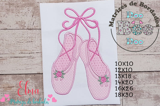 Matriz de Bordado Sapatilhas de Balé Fofinhas – Aplique
