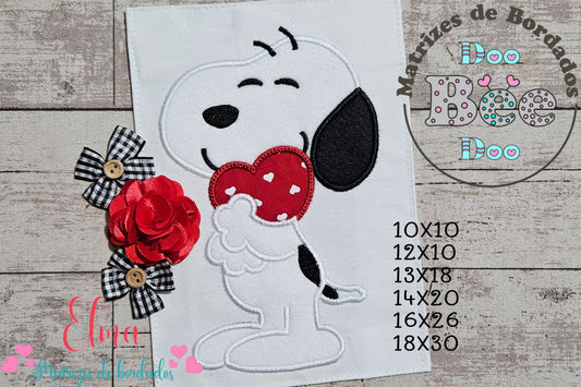 Matriz de Bordado Snoopy do Amor – Aplique