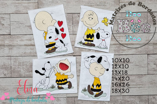 Matriz de Bordado Amigos para Sempre Snoopy e Charlie Brown – Ponto Cheio
