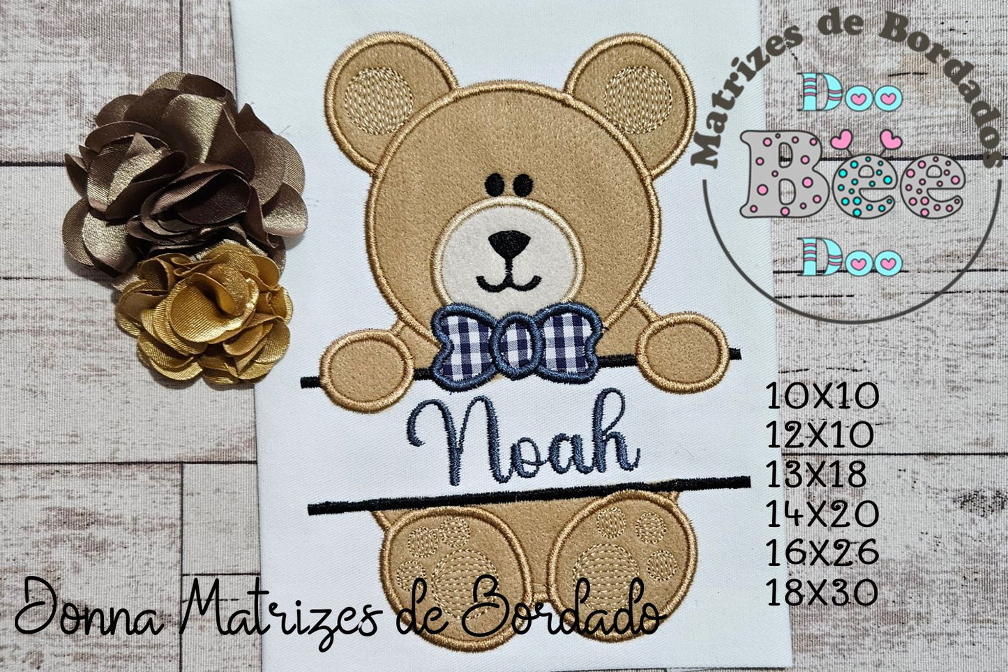 Matriz de Bordado Ursinho com Gravata – Aplique