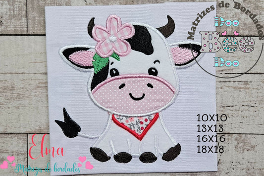 Matriz de Bordado Vaquinha Fofa – Aplique