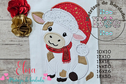 Matriz de Bordado Vaquinha Noel – Aplique