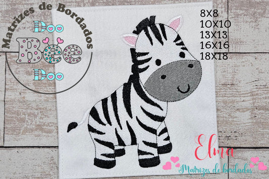 Matriz de Bordado Zebra Baby Safari – Ponto Cheio