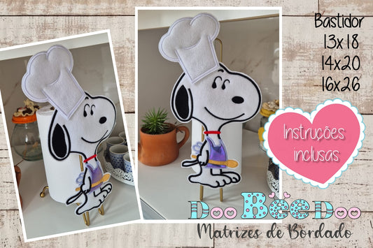 Matriz de Bordado Snoopy Chef - Suporte de Guardanapo – Projeto ITH