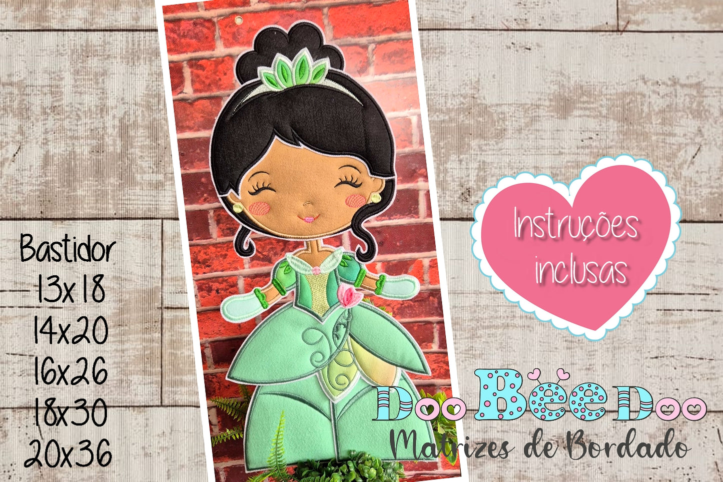 Matriz de Bordado Princesa Tiana – Projeto ITH